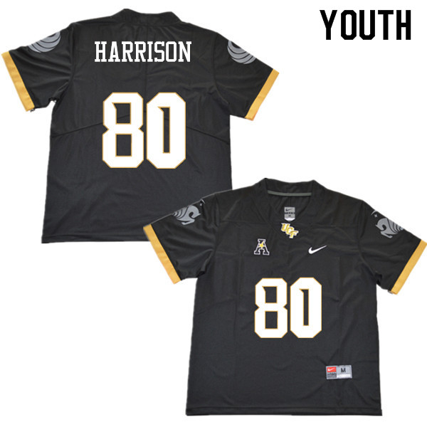 Youth #80 Case Harrison UCF Knights College Football Jerseys Sale-Black - Click Image to Close